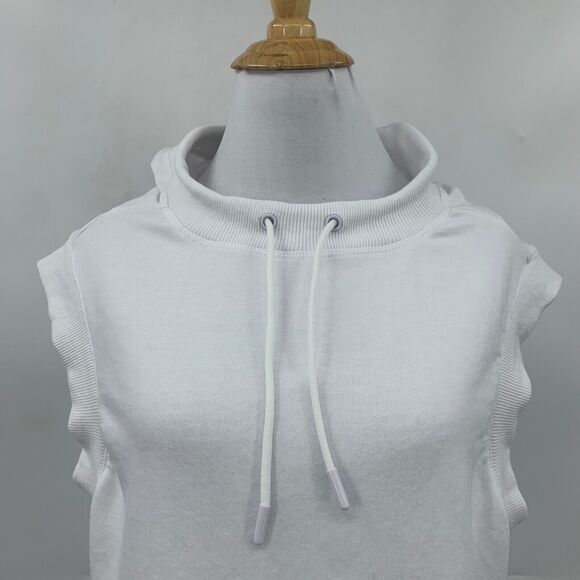 Fabletics Hoodie Womens L Large White Mesh Panel Terry Sudadera Sirena Pullover - Picture 3 of 15